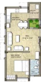 kg good fortune apartment 1bhk 525sqft 1