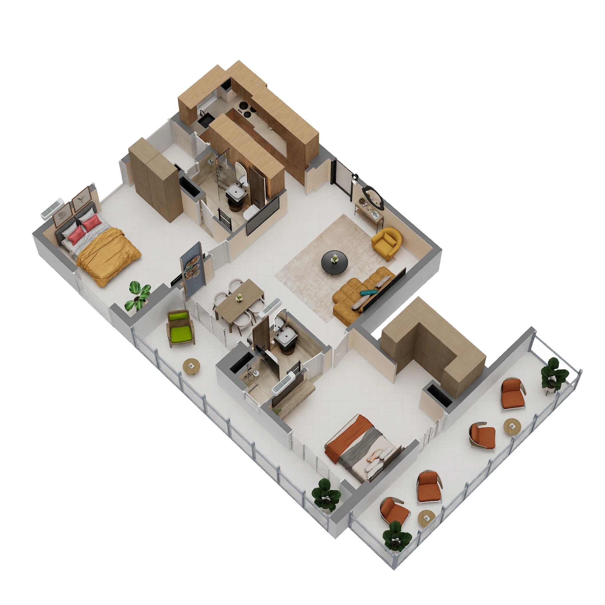 Floor plan of 2 BHK 1416 Sq. Ft. Apartment in Kochar Jewel, Chennai