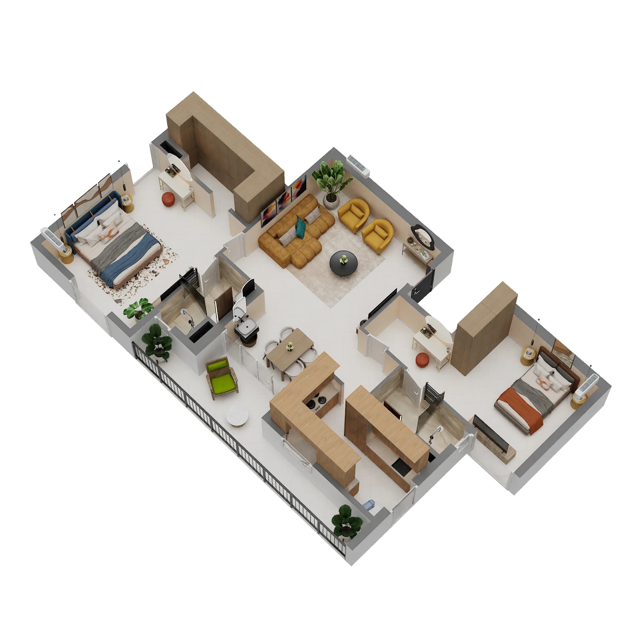 2 BHK 1540 Sq. Ft. Apartment