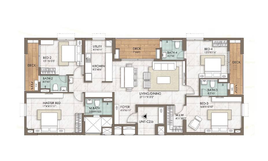 4 BHK 2433 Sq. Ft. Apartment