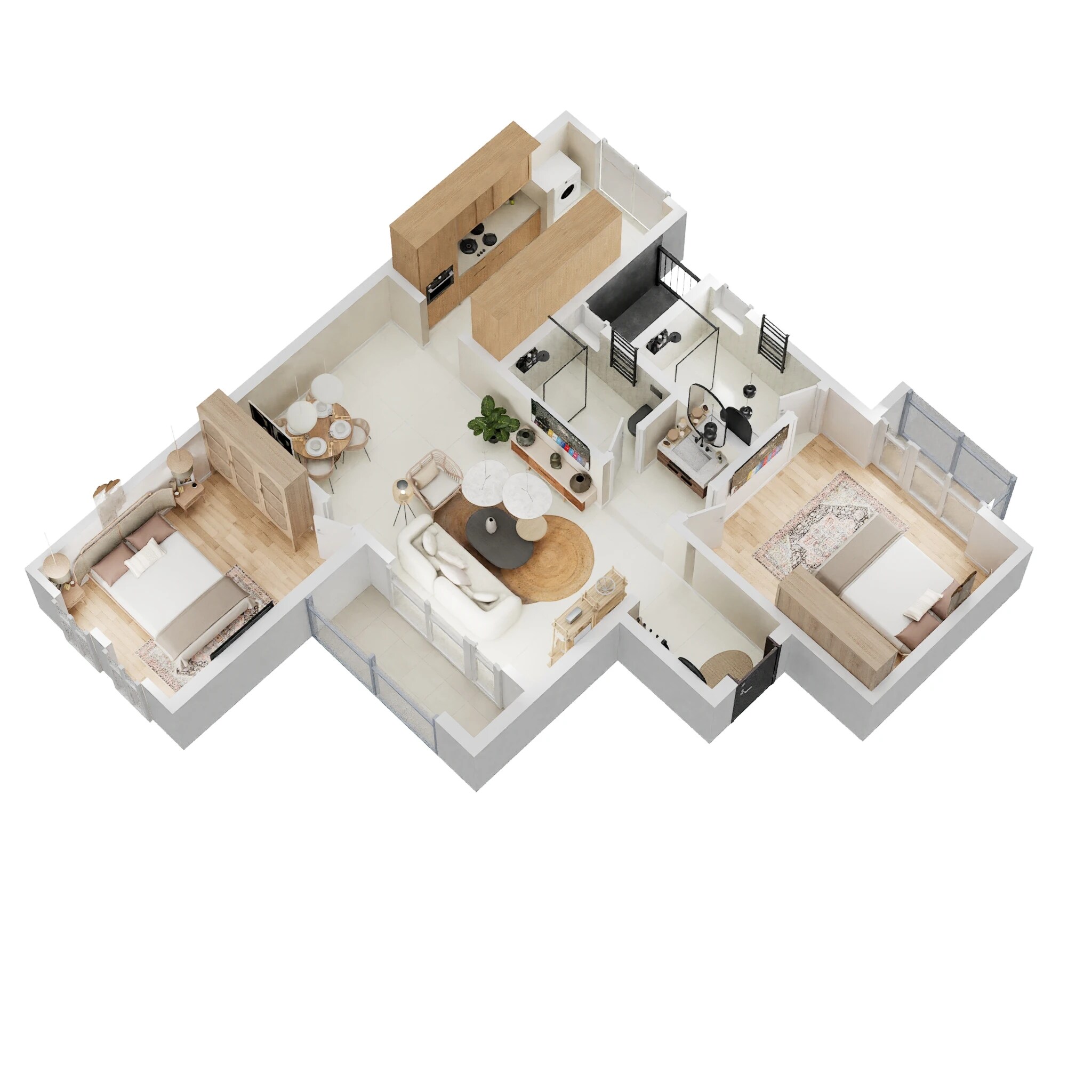 2 BHK 1100 Sq. Ft. Apartment