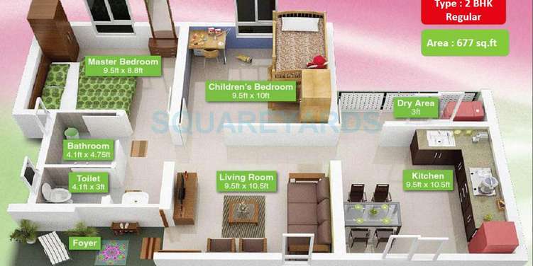 mahindra lifespaces happinest apartment 2bhk 677sqft1