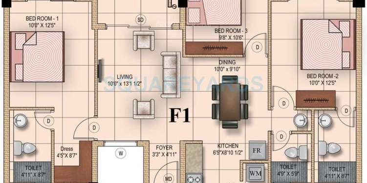 mahindra lifespaces iris court apartment 3bhk 1375sqft1
