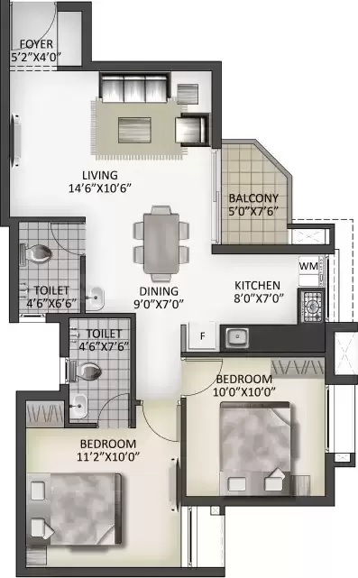 Malles Adhika 2 BHK Layout