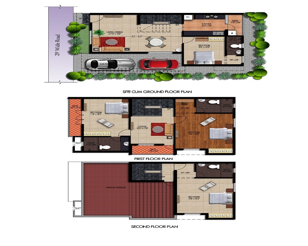 Floor plan of 4 BHK 2568 Sq. Ft. Villa in Malles Akankssha, Chennai