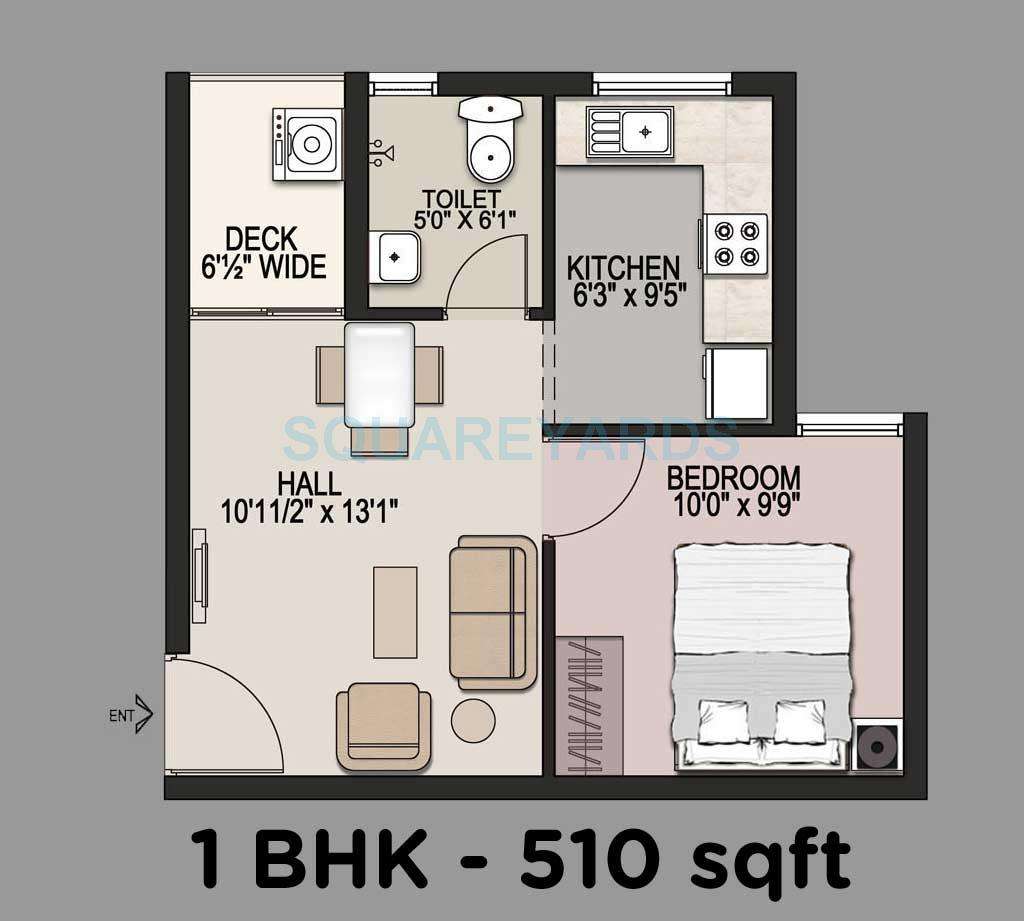 1 BHK 510 Sq. Ft. Apartment in Mantri Group Navaratna