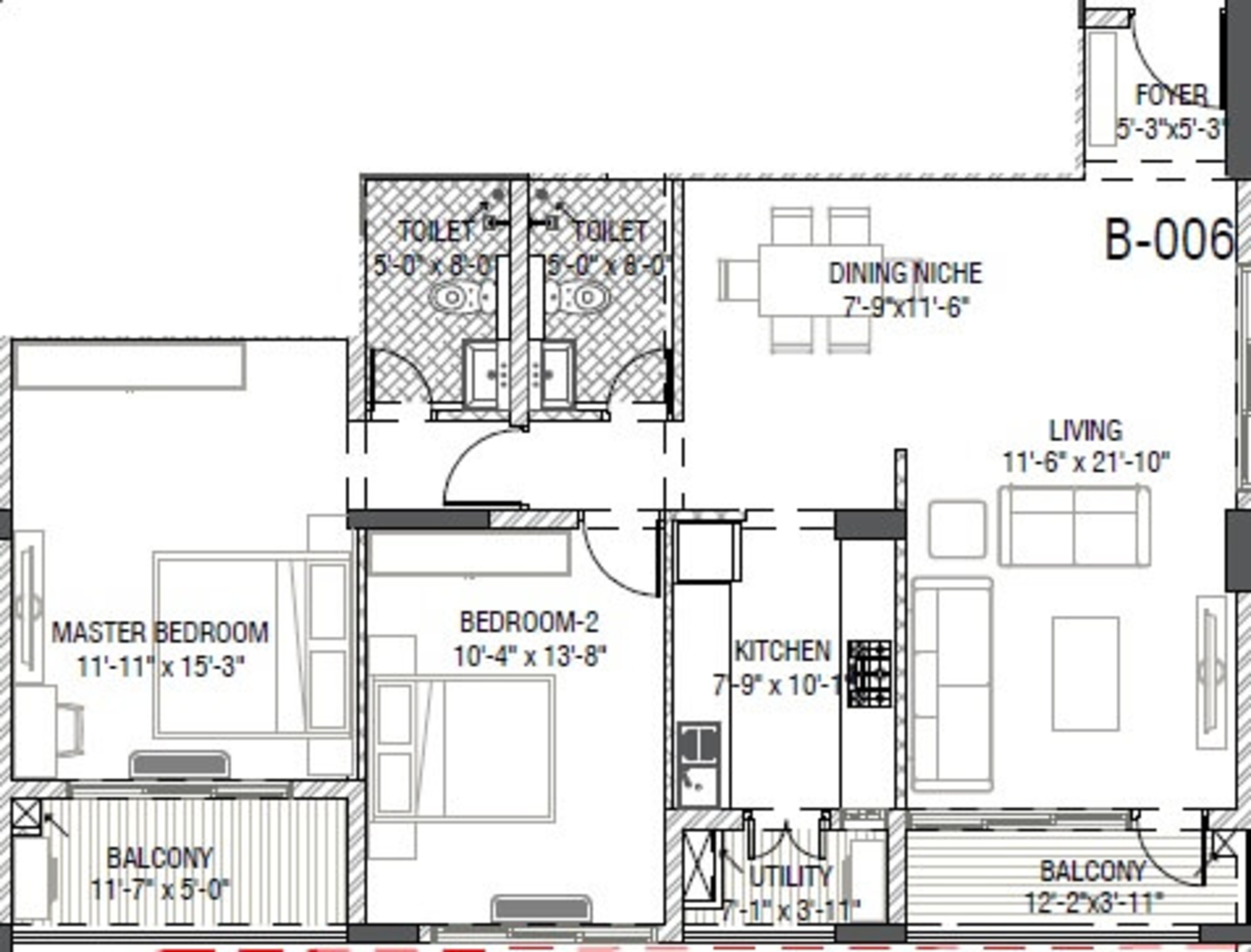 mantri group serene apartment 2bhk 1480sqft 1