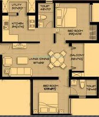 2 BHK 853 Sq. Ft. Apartment