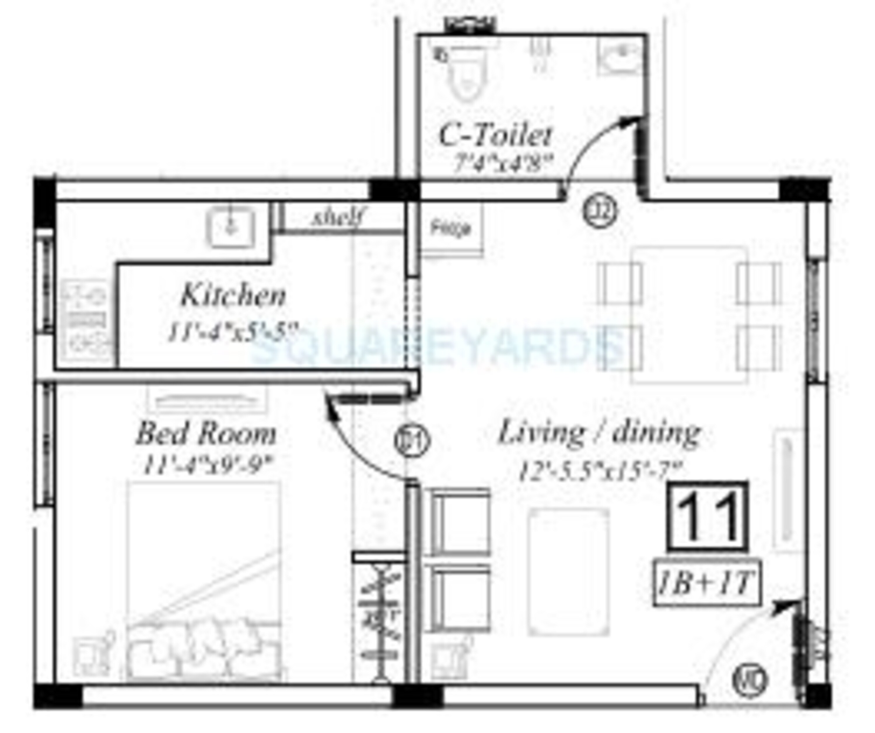 marutham group classic apartment 1bhk 582sqft1
