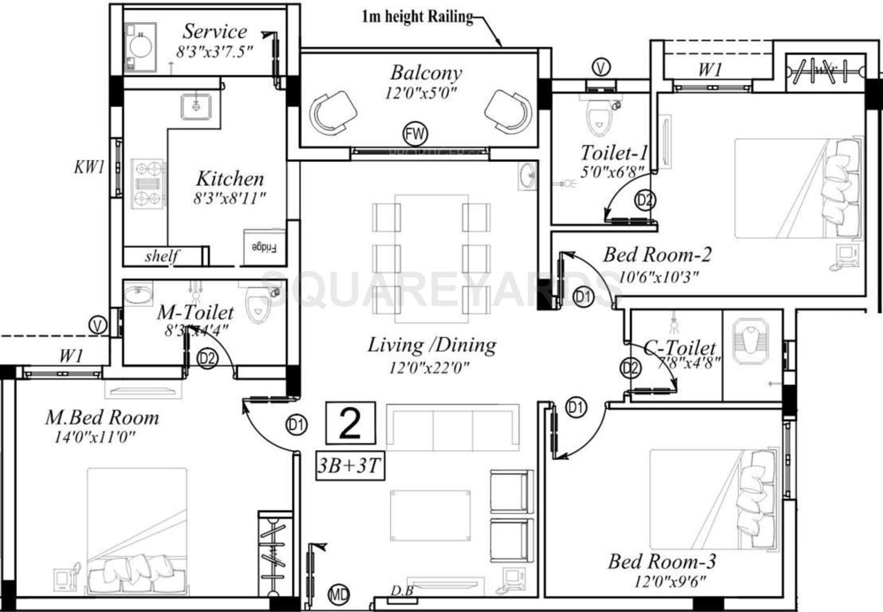 marutham group classic apartment 3bhk 1200sqft1