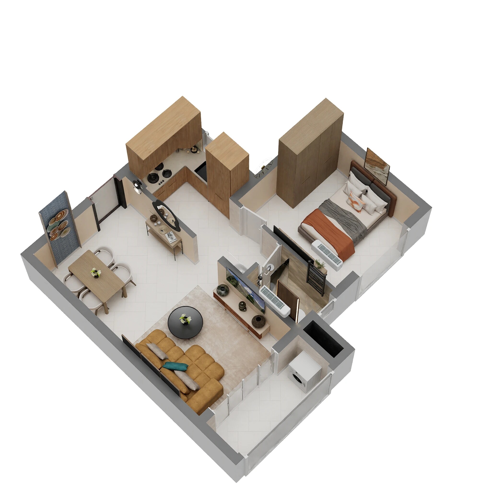 1 BHK 632 Sq. Ft. Apartment