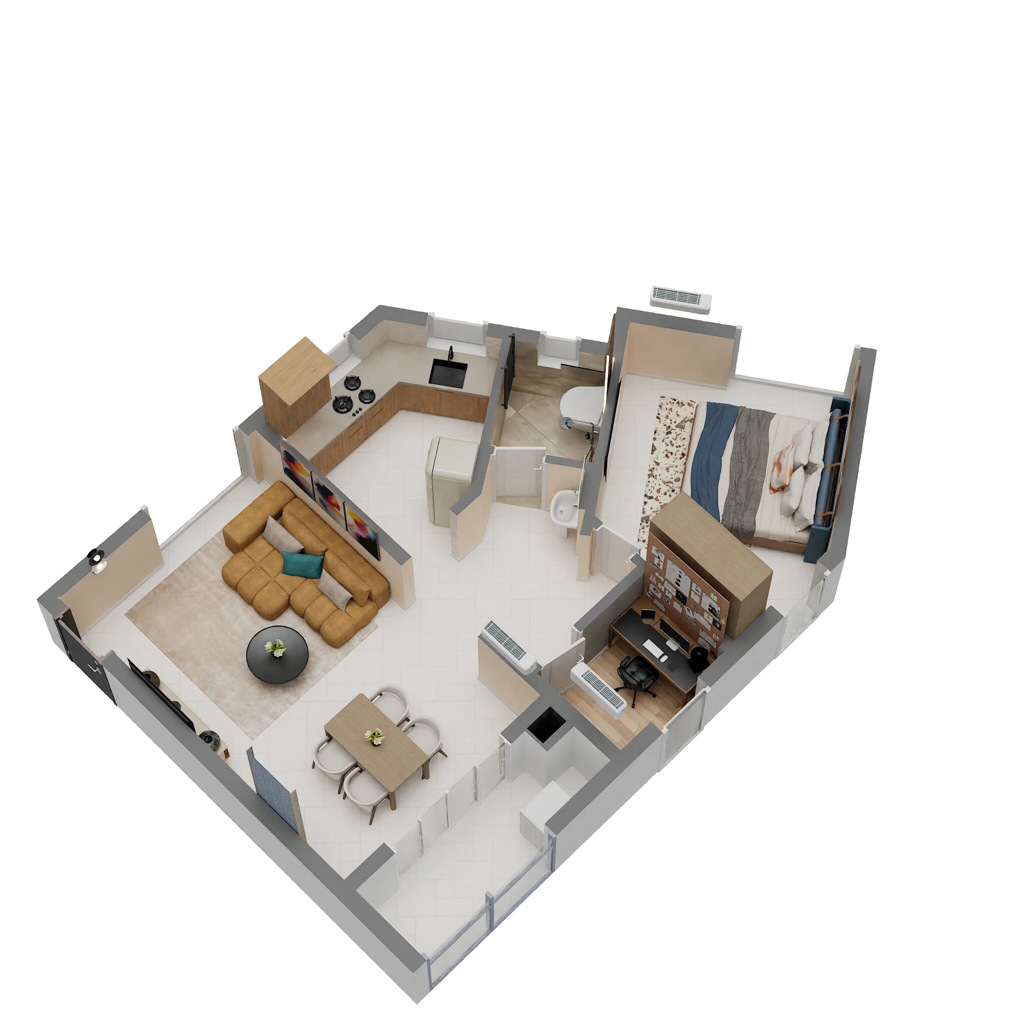 1 BHK 877 Sq. Ft. Apartment