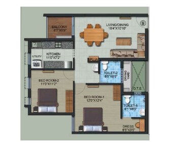  2 BHK Apartment at Navins Hanging Gardens, Valasaravakkam – for Sale