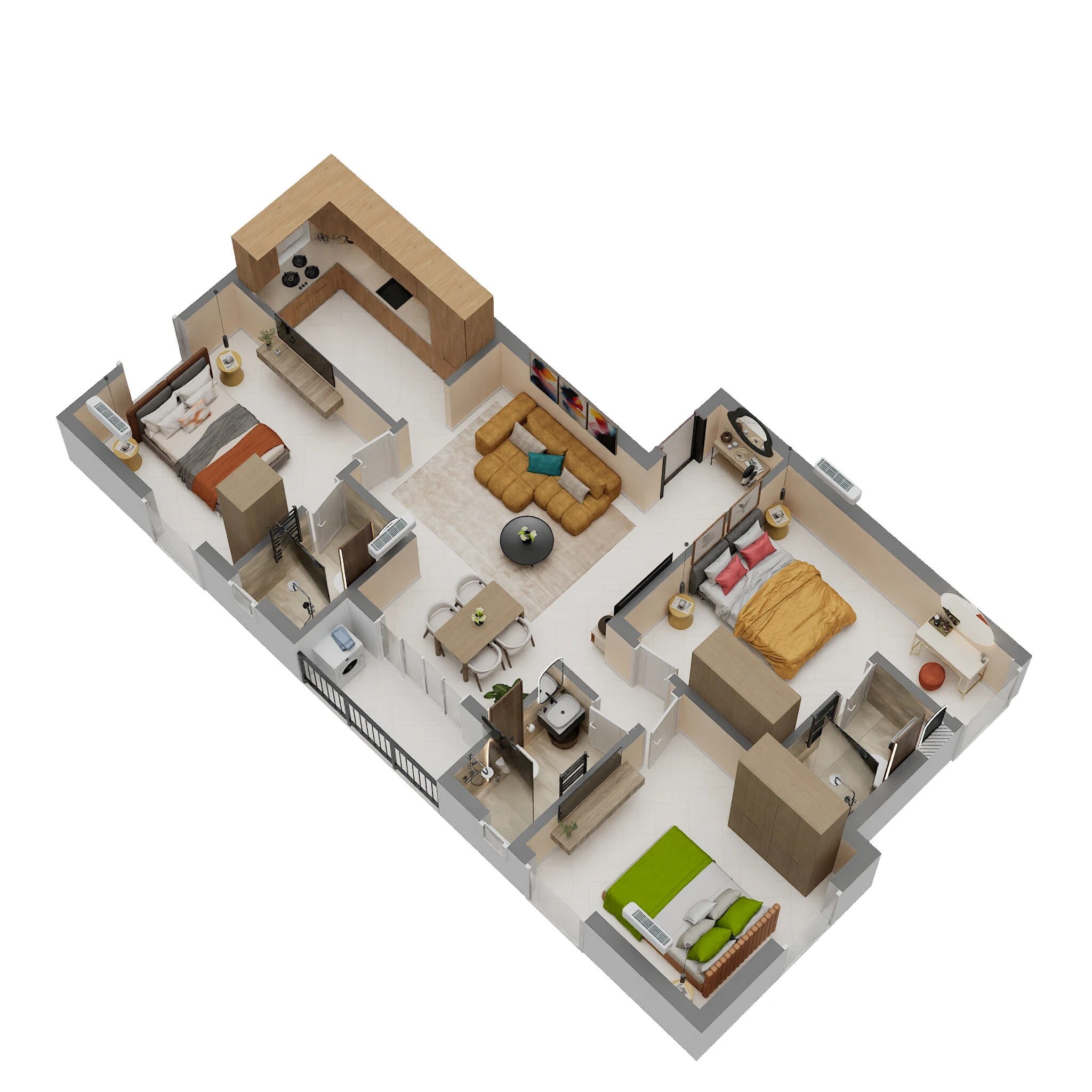 3 BHK 1259 Sq. Ft. Apartment