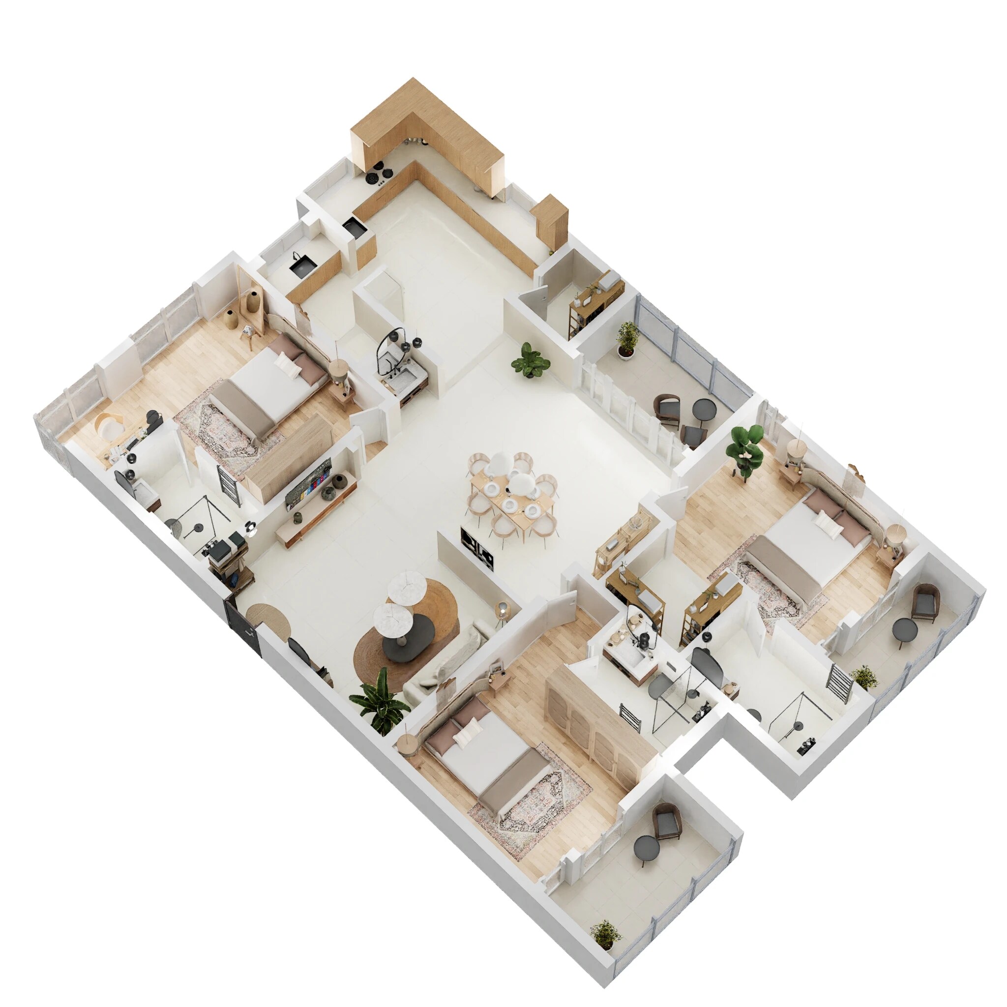 Floor plan of 3 BHK 2179 Sq. Ft. Apartment in NCC Urban Nakshatra, Chennai