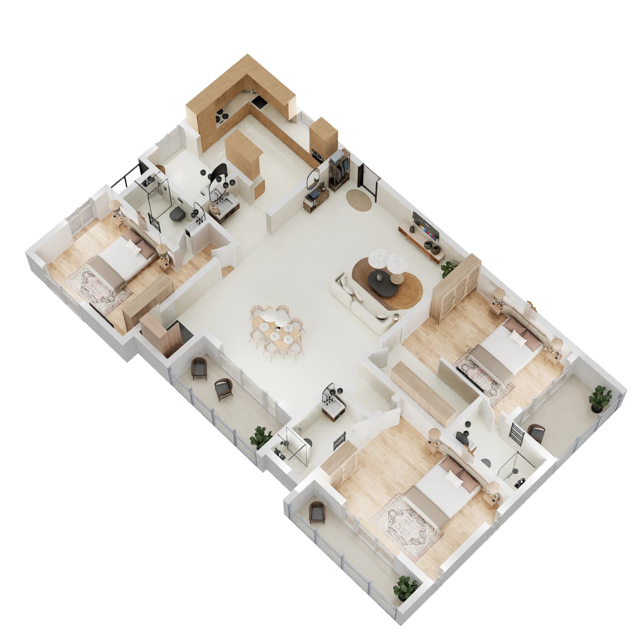 Floor plan of 3 BHK 2425 Sq. Ft. Apartment in NCC Urban Nakshatra, Chennai