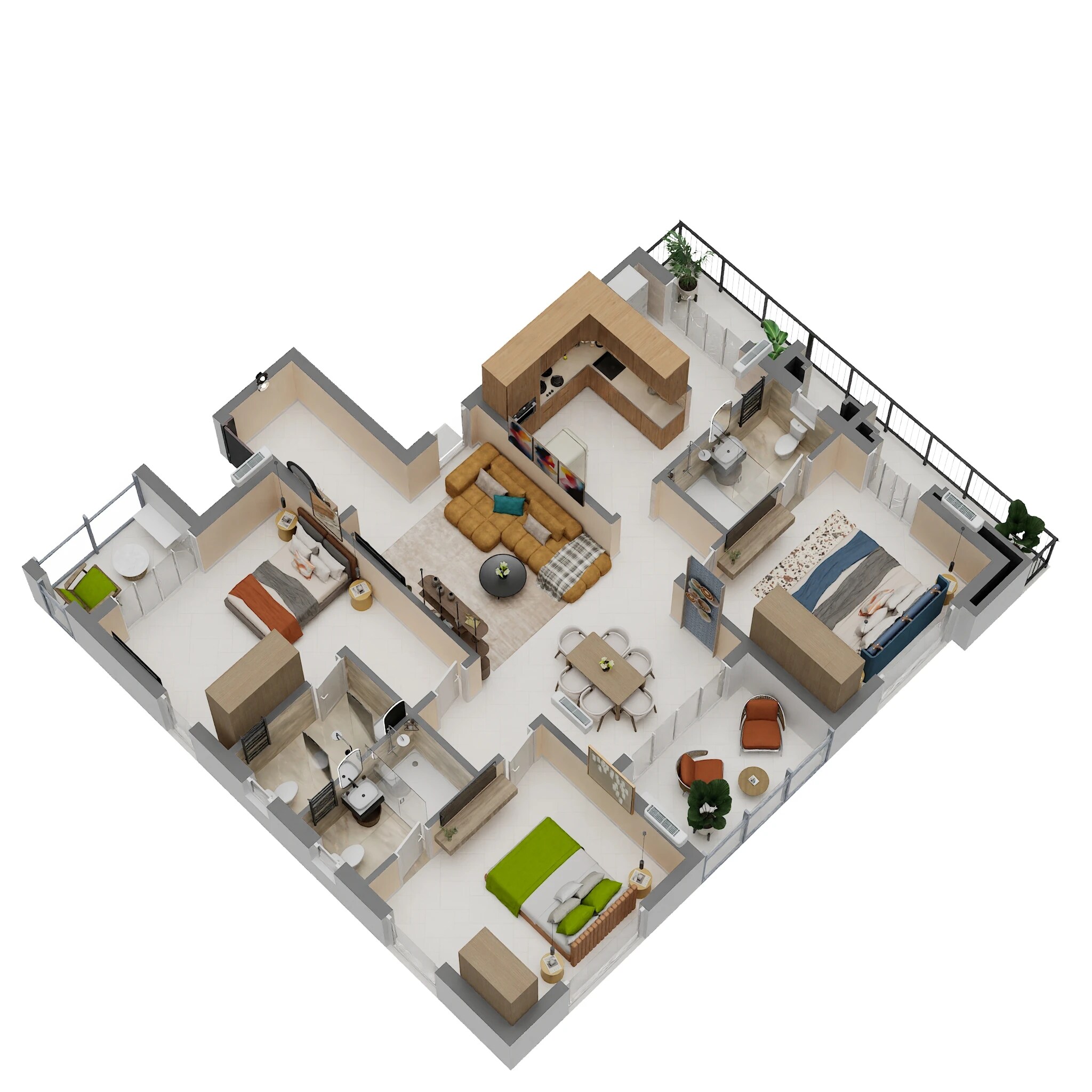 3 BHK 1722 Sq. Ft. Apartment