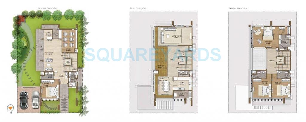 Floor plan of 4 BHK 5342 Sq. Ft. Villa in Olympia Reflection Villas, Chennai