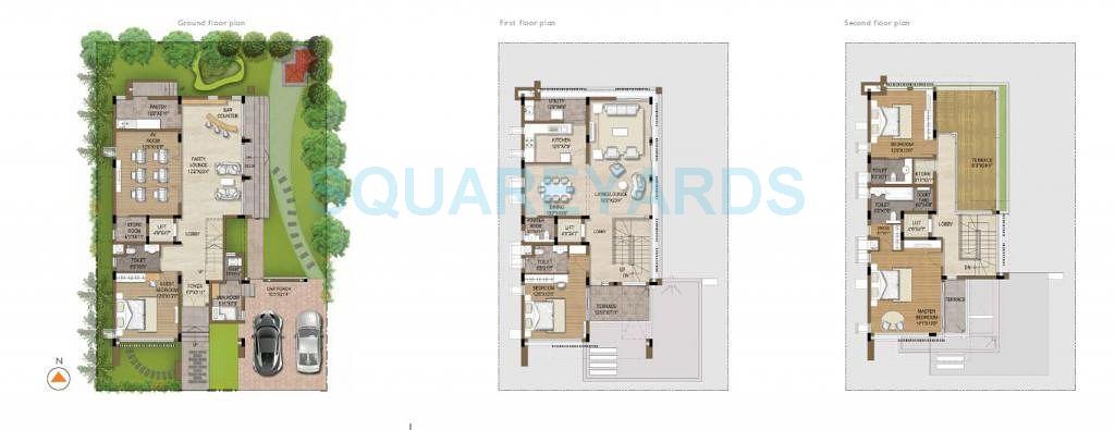 Floor plan of 4 BHK 5704 Sq. Ft. Villa in Olympia Reflection Villas, Chennai