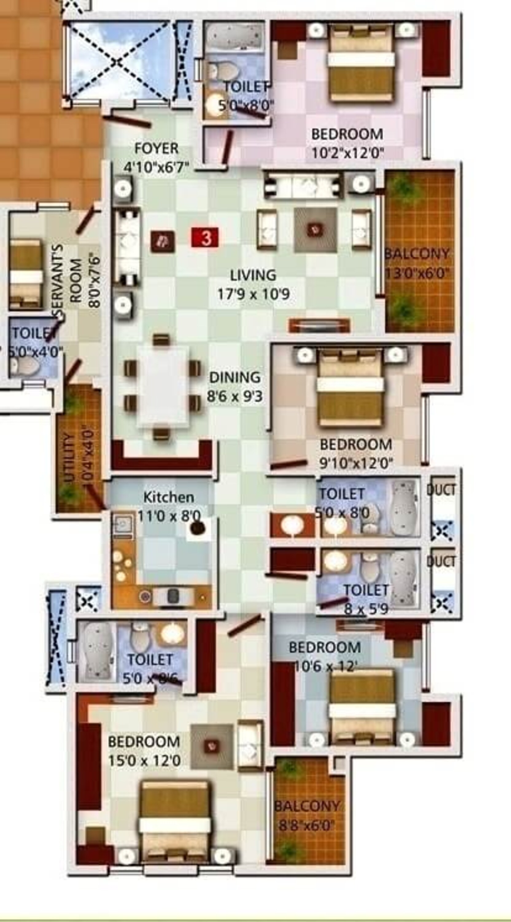 ozone greens apartment 4bhk sq 2570sqft 1