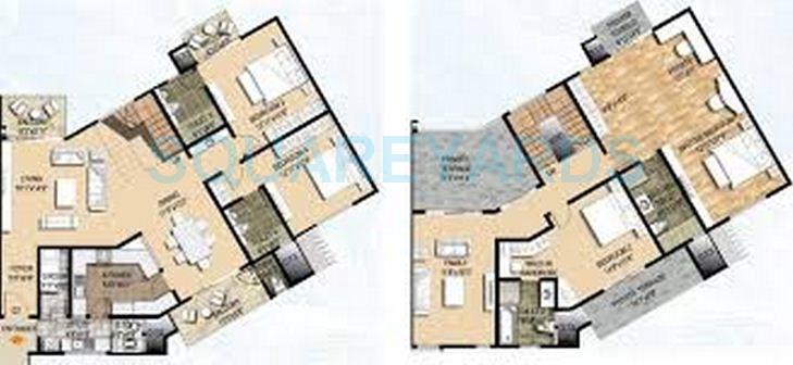 Floor plan of 4 BHK 3795 Sq. Ft. Apartment in Ozone Metrozone, Chennai