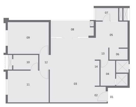 Floor plan of 2 BHK 1147 Sq. Ft. Apartment in Pacifica Aurum  Pride Towers, Chennai