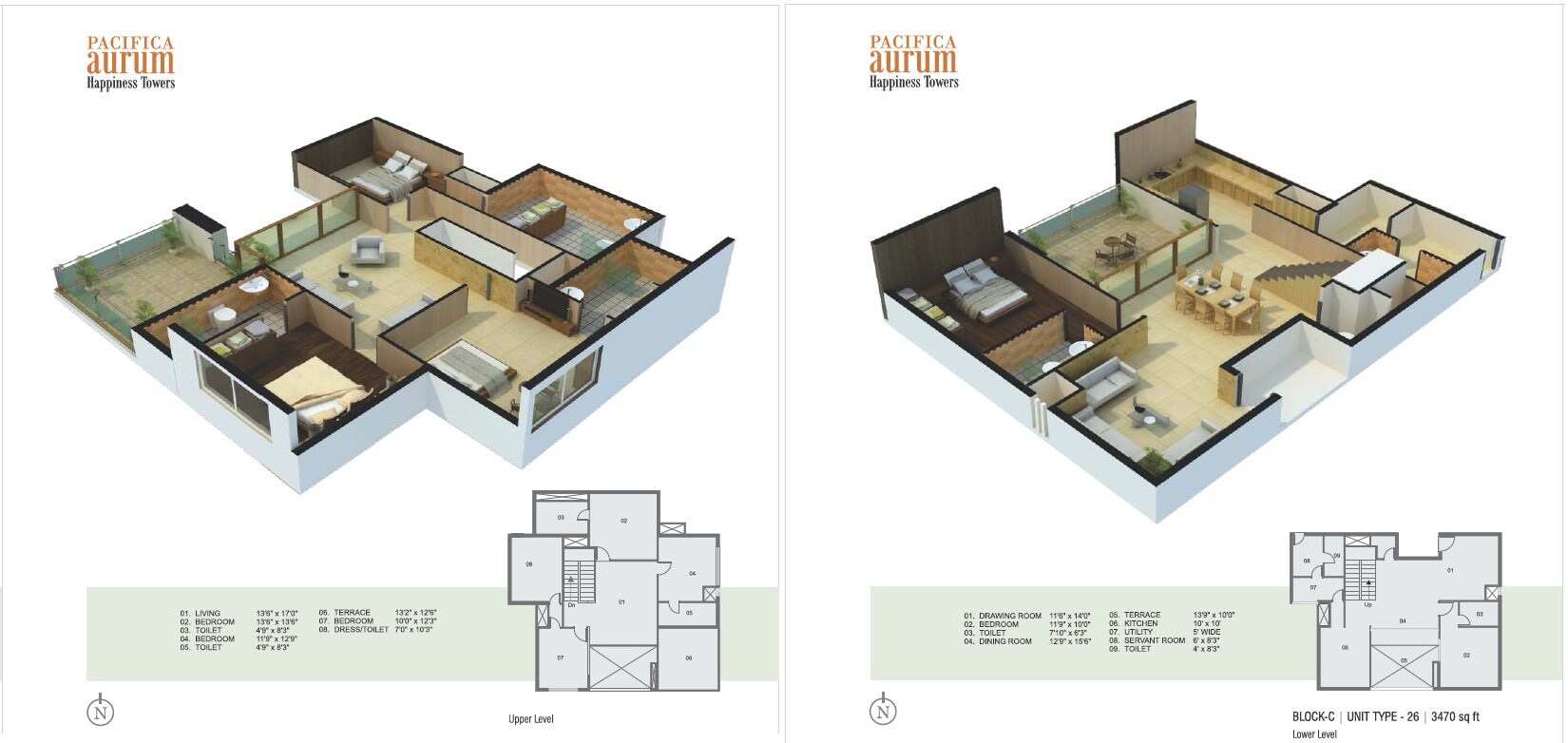 Floor plan of 5 BHK 3812 Sq. Ft. Villa in Pacifica Aurum, Chennai