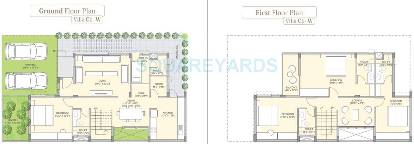 Floor plan of 4 BHK 1915 Sq. Ft. Villa in Pacifica Aurum, Chennai