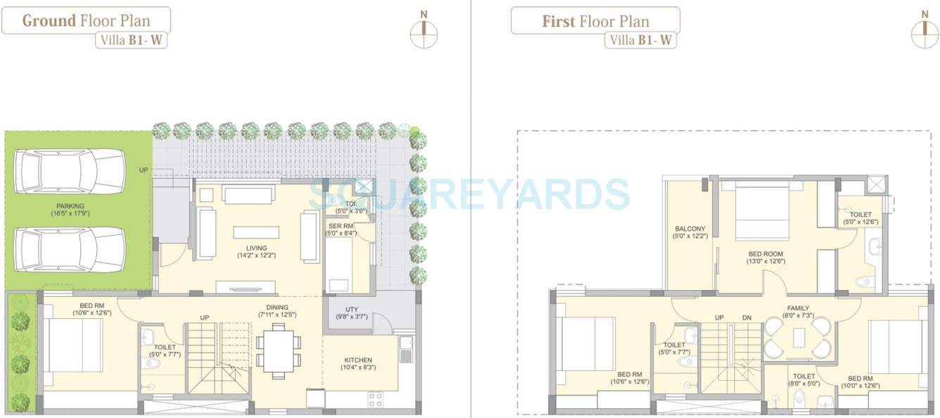 Floor plan of 4 BHK 2871 Sq. Ft. Villa in Pacifica Aurum Villas, Chennai