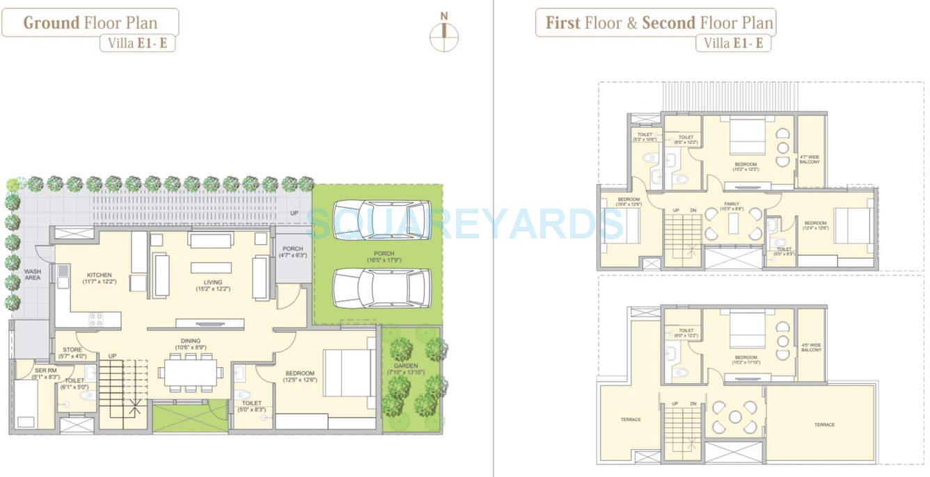 Floor plan of 5 BHK 3160 Sq. Ft. Villa in Pacifica Aurum Villas, Chennai