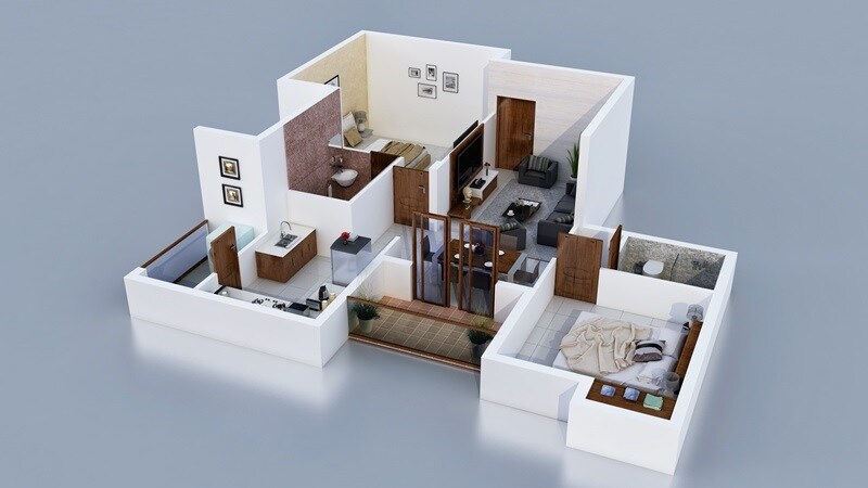 Floor plan of 2 BHK 1181 Sq. Ft. Apartment in Plaza Bounty Acres, Chennai