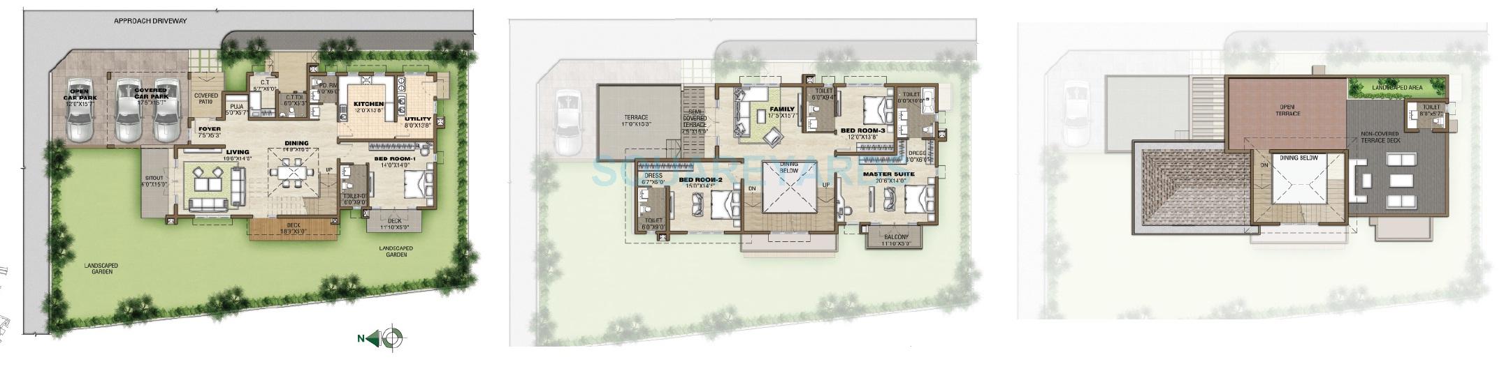 Floor plan of 4 BHK 5120 Sq. Ft. Villa in Prestige Silver Springs, Chennai