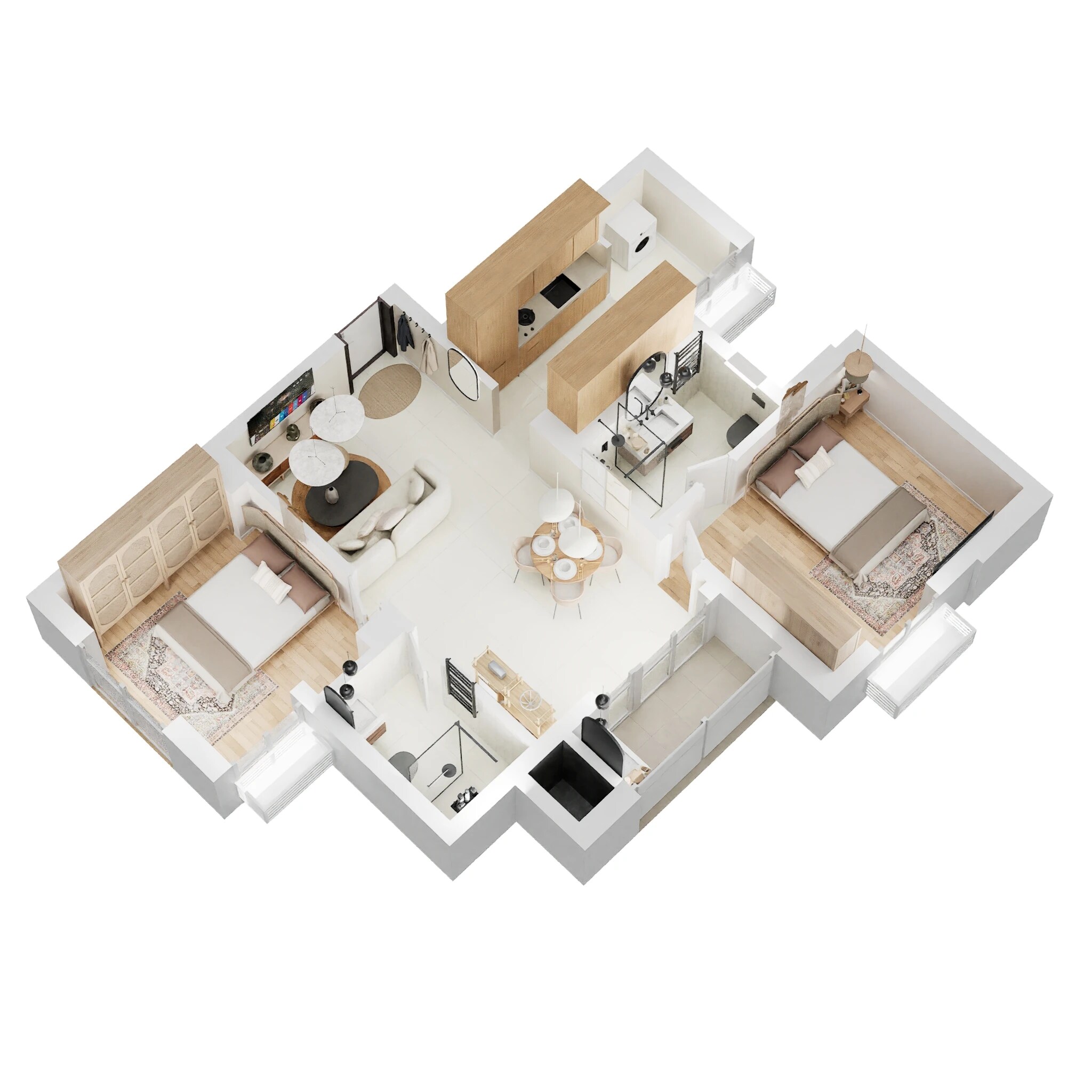 Floor plan of 2 BHK 1013 Sq. Ft. Apartment in Prestige Windsor Park, Chennai