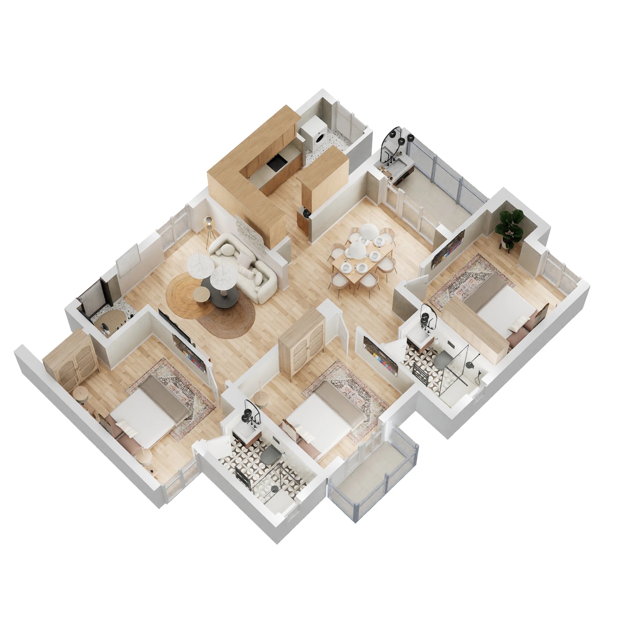 Floor plan of 3 BHK 1397 Sq. Ft. Apartment in Prestige Windsor Park, Chennai