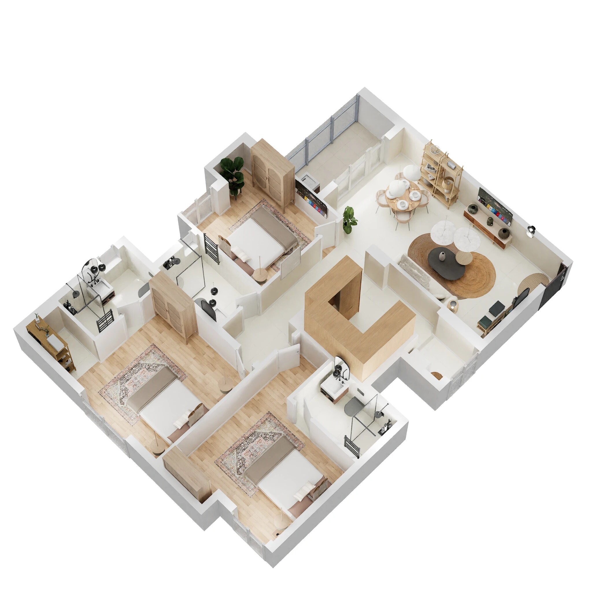 Floor plan of 3 BHK 1427 Sq. Ft. Apartment in Prestige Windsor Park, Chennai