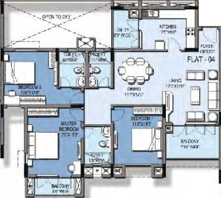 3 BHK 1922 Sq. Ft. Apartment
