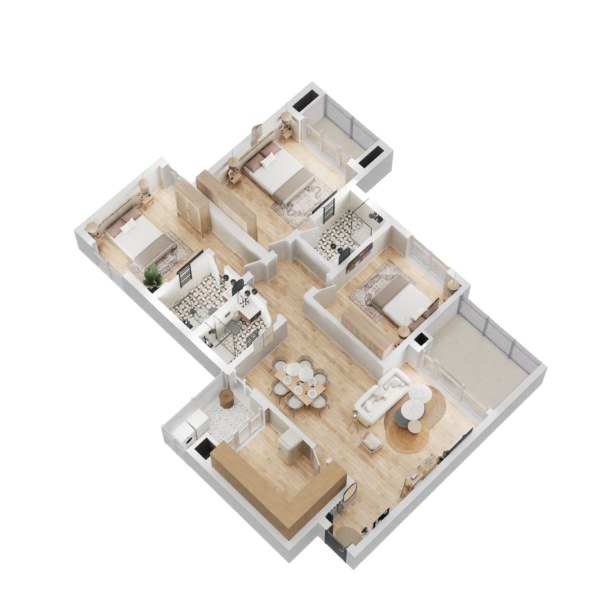 3 BHK 1944 Sq. Ft. Apartment