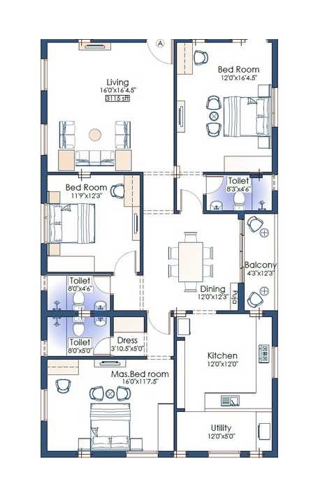 Pushkar Radhesh 3 BHK Layout