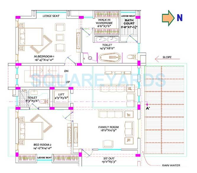 Floor plan of 2 BHK 5400 Sq. Ft. Villa in Radiance Realty Green Springs, Chennai