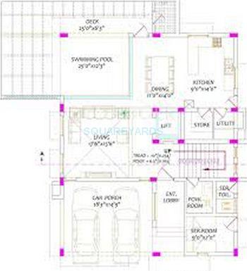 Floor plan of 4 BHK 5500 Sq. Ft. Villa in Radiance Realty Green Springs, Chennai