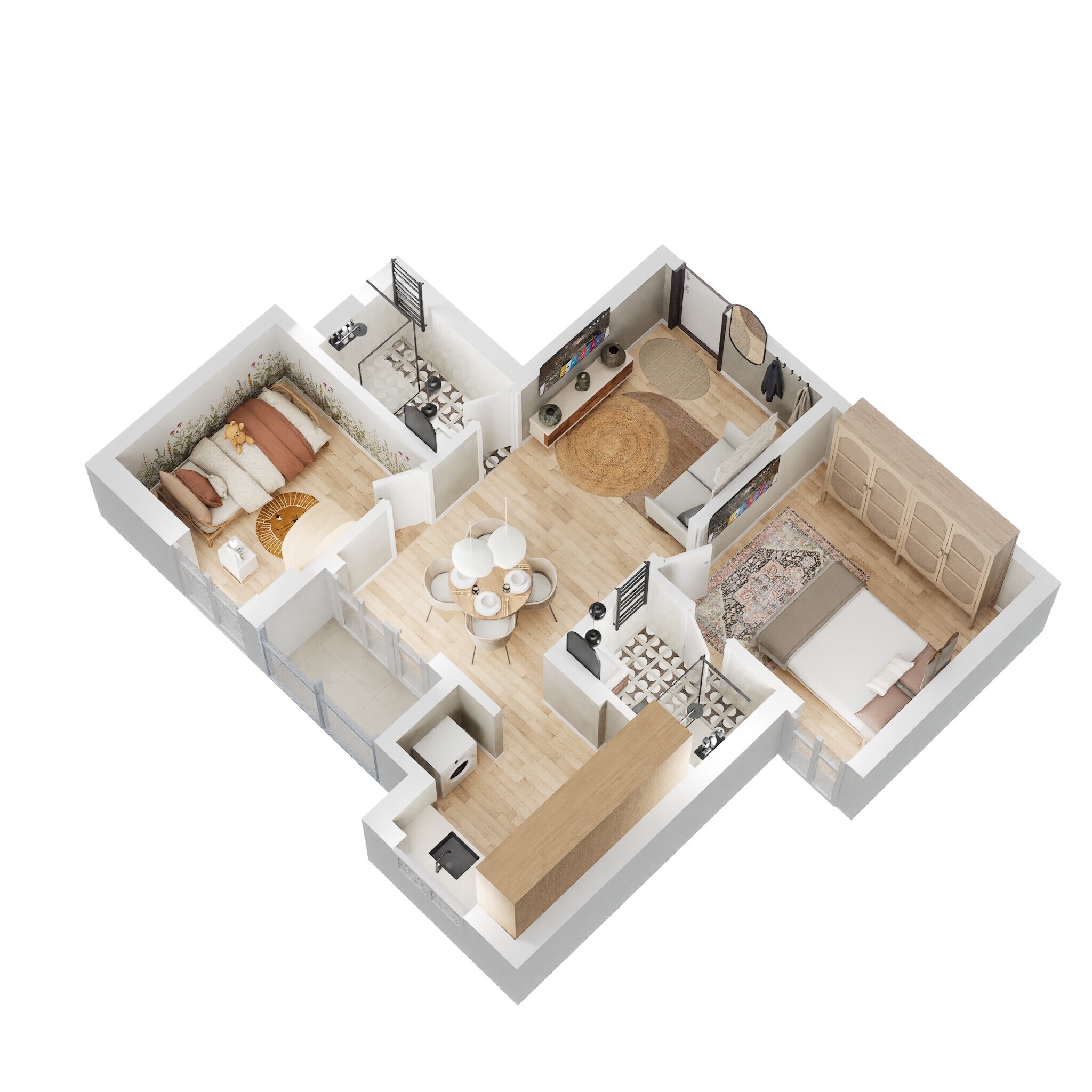 Floor plan of 2 BHK 758 Sq. Ft. Apartment in Radiance Realty Royale, Chennai
