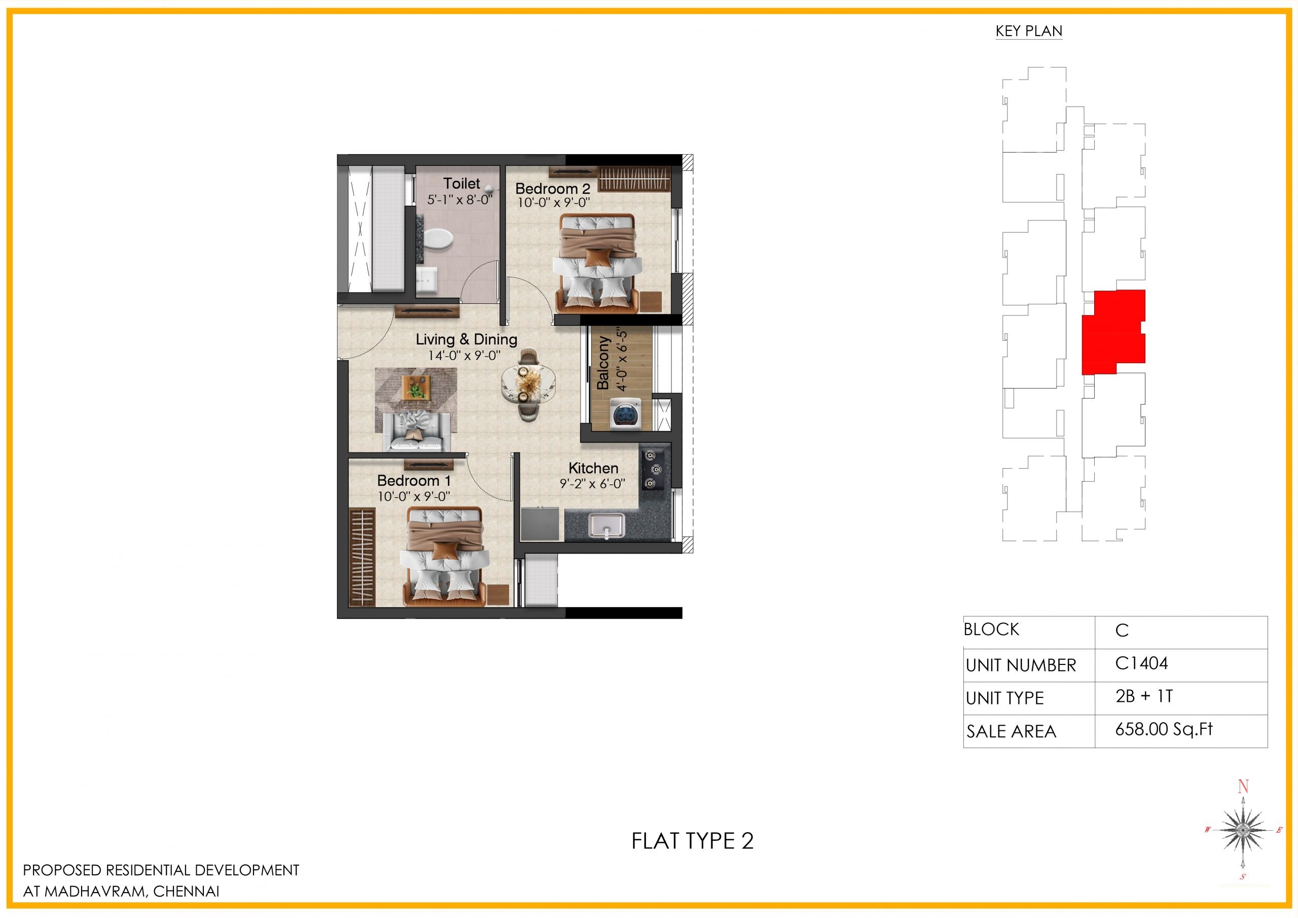 2 BHK 658 Sq. Ft. Apartment in Radiance Solitaire