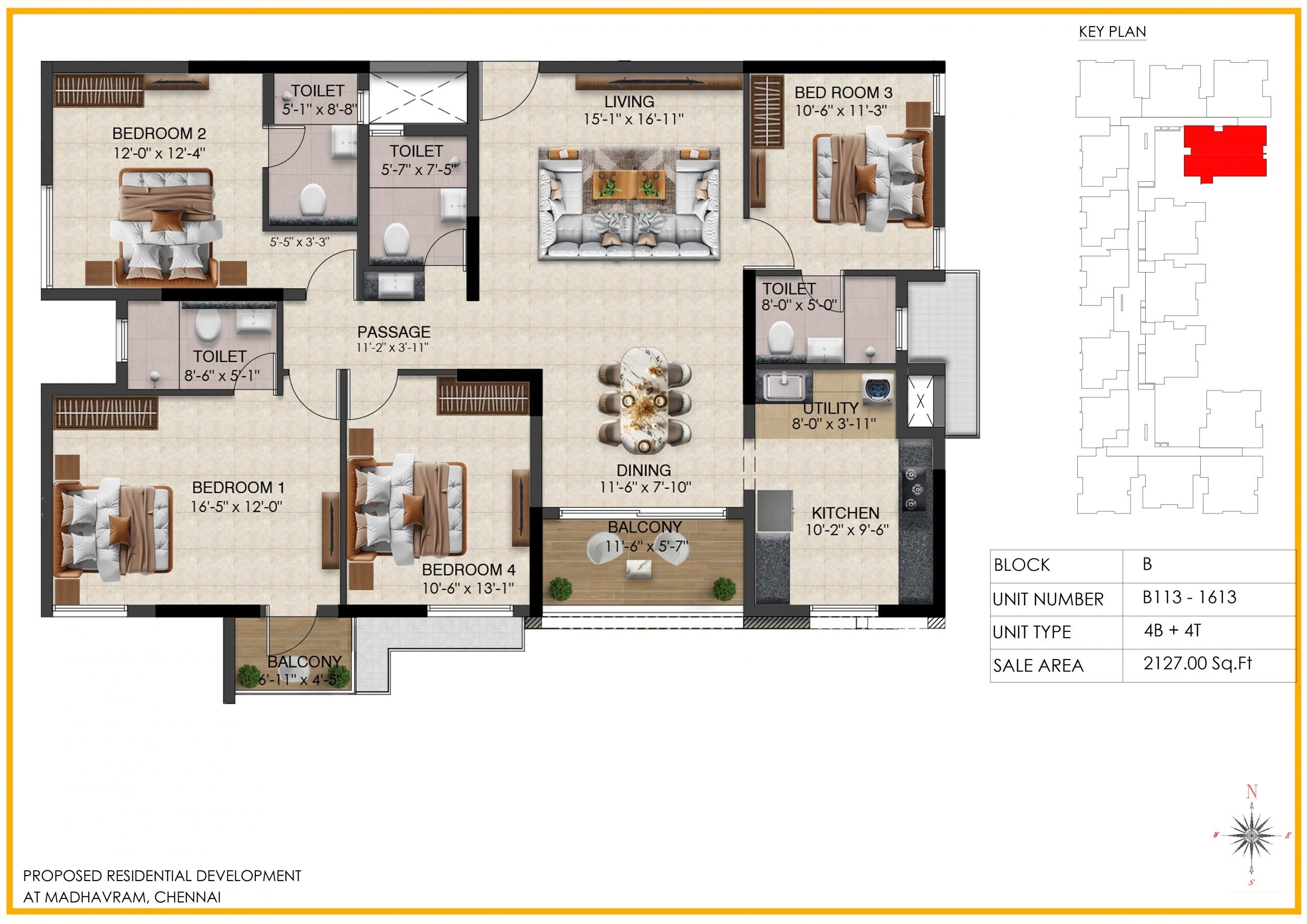 Other, radiance-solitaire 4 Bedroom 2127 Sq.Ft. Apartment In Madhavaram Chennai 8664007