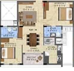 2 BHK 588 Sq. Ft. Apartment in Radiance The Pride