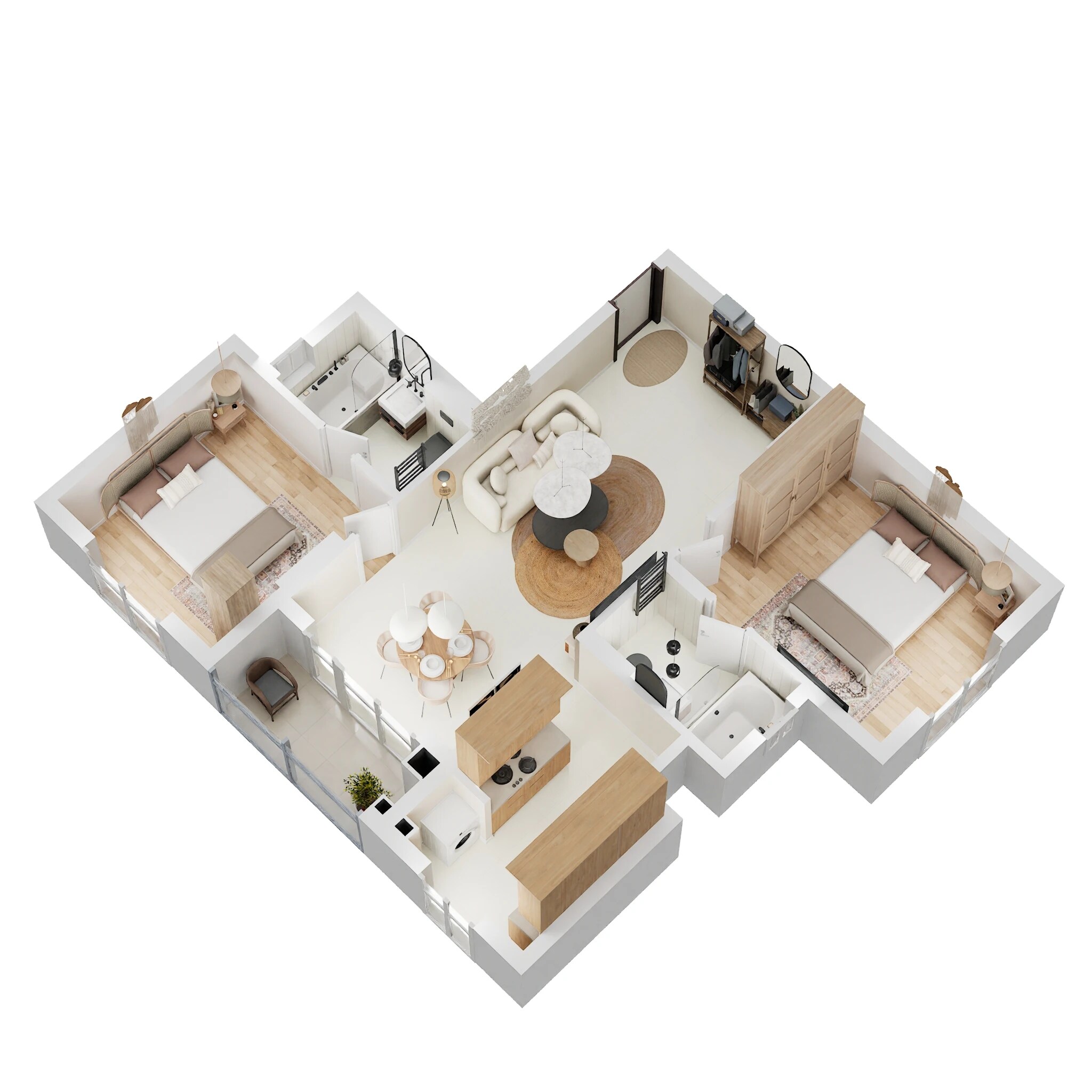 2 BHK 1100 Sq. Ft. Apartment