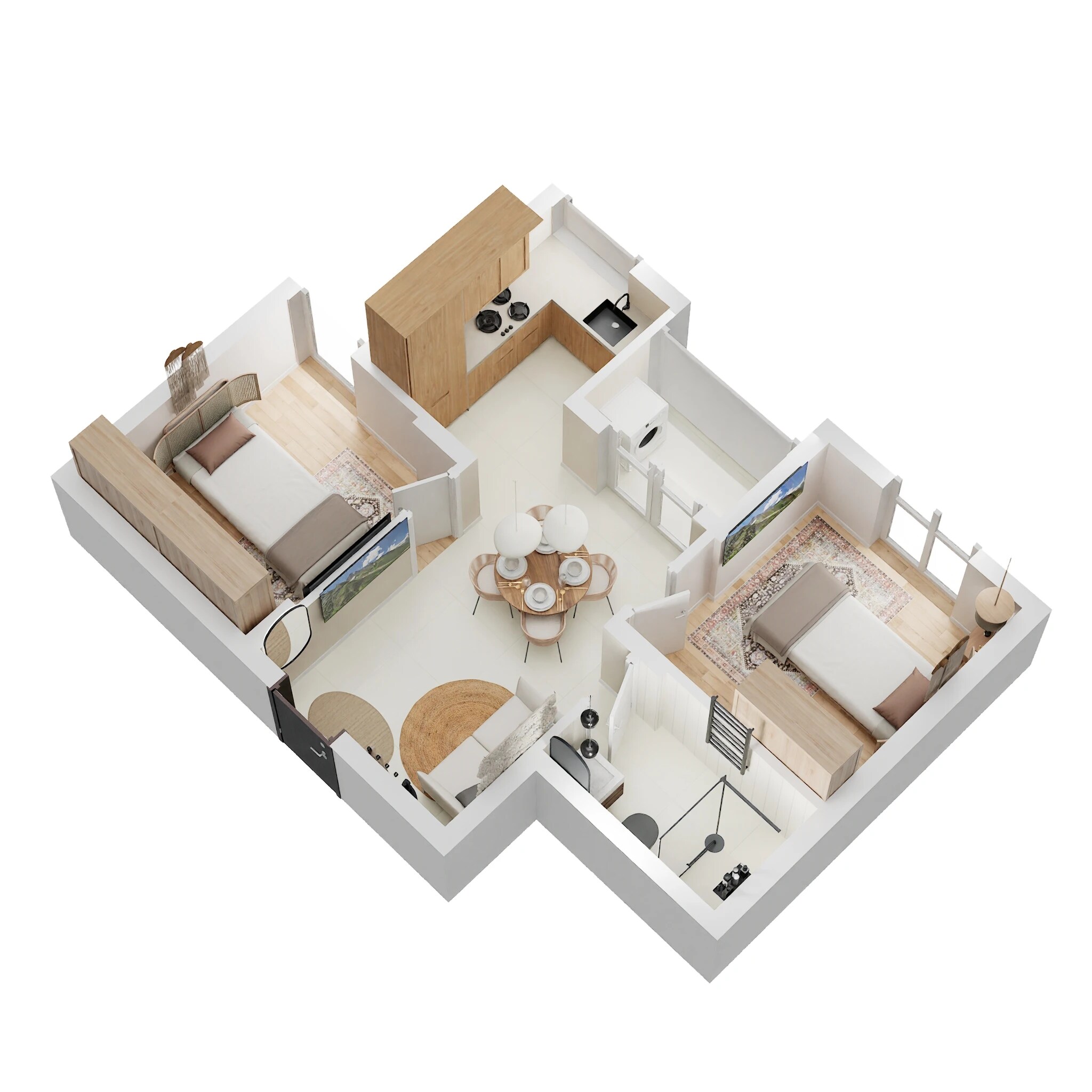 Floor plan of 2 BHK 637 Sq. Ft. Apartment in Radiance The Prime, Chennai