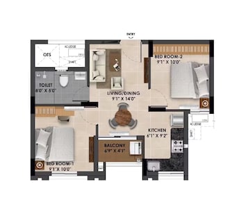  2 BHK Apartment at Radiance The Prime, Pammal – for Sale
