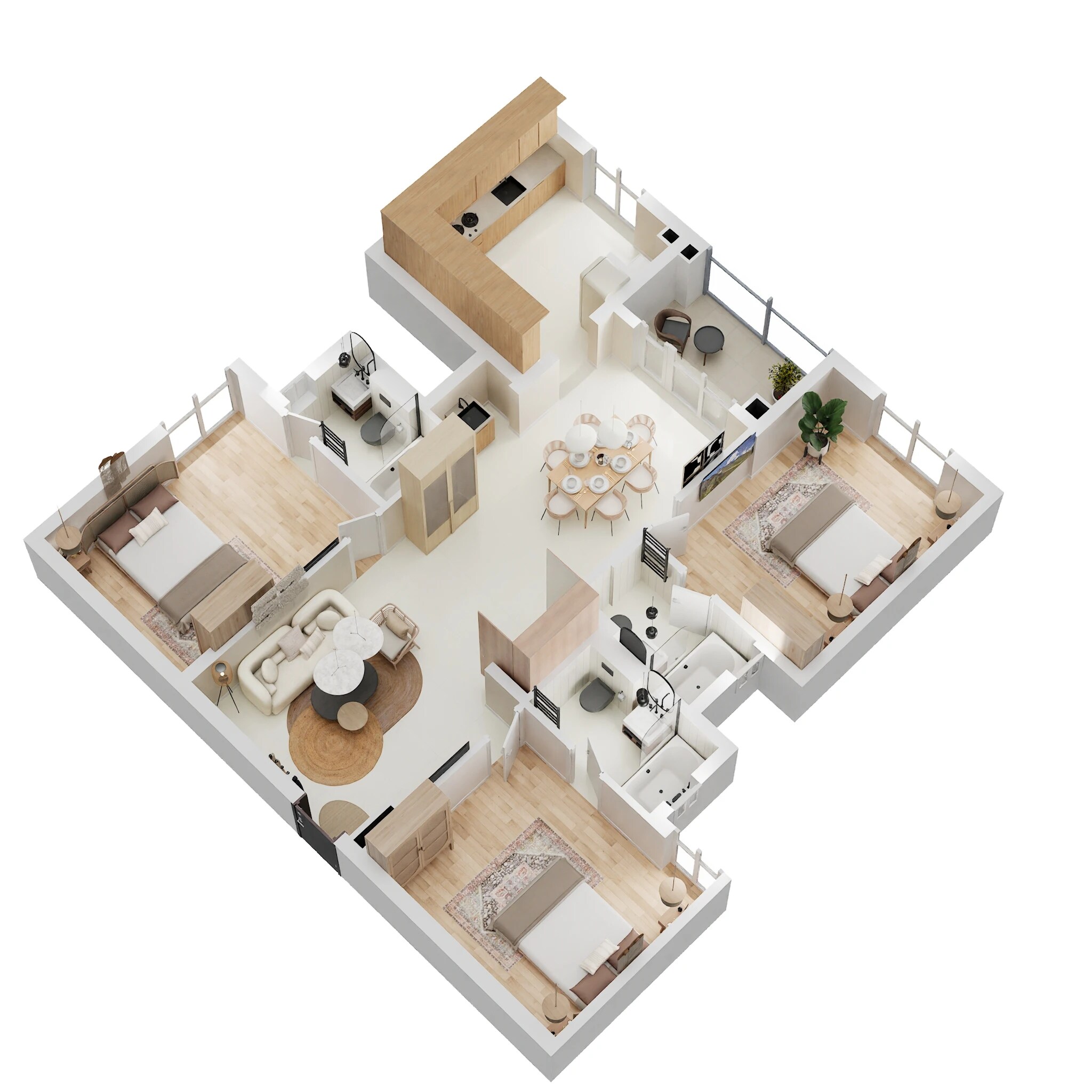 3 BHK 1230 Sq. Ft. Apartment