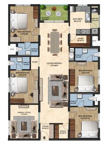4 BHK 2485 Sq. Ft. Apartment