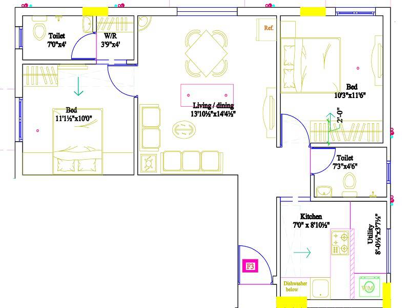 2 BHK 900 Sq. Ft. Apartment in Shri Gokulam Apartments